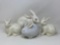 4 White Rabbit Figures