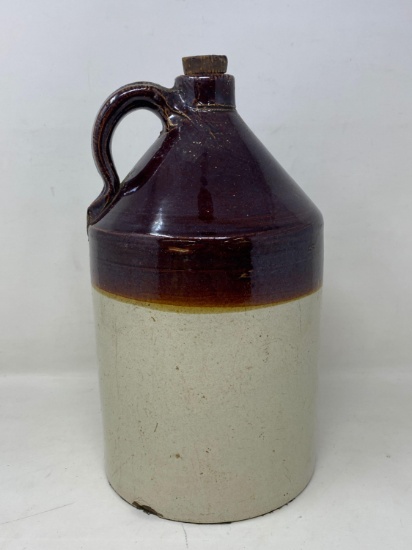 Two-Tone Stoneware Jug with Cork Lid