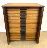 Antique Oak Hamilton 24-Drawer Printer's Cabinet