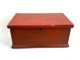 Wooden Hinged Lid Box with Initials 