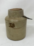 Wire Handled Stoneware Crock with Cork Lid