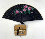 Hand-Painted Hand Fan and Travel Manicure Set