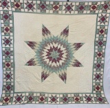 Lone Star Quilt with Stars Border