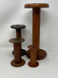 4 Various Sized Wooden Spools