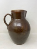 Antique Brown Glazed Stoneware Pitcher