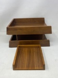 Stacking Wooden Paper Trays and Single Wooden Paper Tray