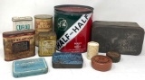 Grouping of Advertising Tins, Vintage 1930s Dixie Fruit Cake Mix Tin (empty), embossed l