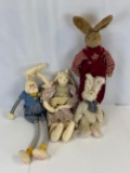 Grouping of Stuffed Rabbit Figures