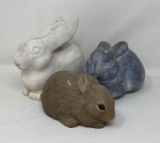 3 Rabbit Figures