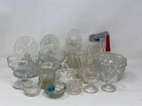 Clear Glass Grouping, Vintage Syrup Bottle