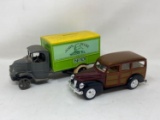 Ertl 1926 Mack Bull Dog John Deere Truck and 1940 Ford Woody Wagon