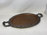 N.S. Co. Silver on Copper Oval Serving Tray