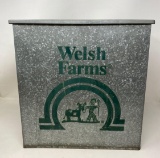 Welsh Farms Aluminum Milk Box with Hinged Lid