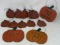 Grouping of Wooden Pumpkin Ornaments and Signs
