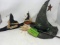 3 Witch Hat Halloween Decorations, 2 Sizes