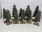 10 Wooden Pine Trees on Wooden Bases- Assorted Sizes