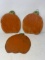 3 Wooden Pumpkin Ornaments