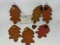 6 Fall Oak Leaf/Acorn Ornaments and Small Sale Sign