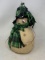 Stuffed Snowman with Green Plaid Scarf