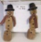 NEW Wooden Jointed Snowman Ornaments- 12 in Box