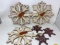 3 Wooden Snowflake/Snowman Face Ornaments and 3 Smaller Snowflake Ornaments