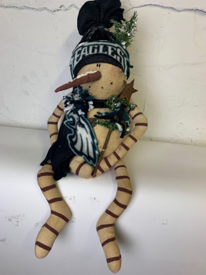 Eagles Fan Snowman with Eagles Hat & Scarf
