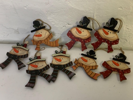 8 Snowman Head Ornaments