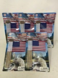 5 Packages of 4 Miniature American Flags- NIP