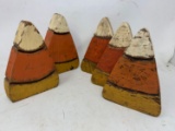 5 Wooden Candy Corn Decorations