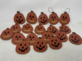 Large Grouping of Wooden Jack-O-Lantern Ornaments- 2 Styles