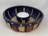 Patriotic Woven Bowl Set- Chip & Dip Style, With Liner Bowl