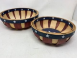 2 Patriotic Woven Basket Bowls