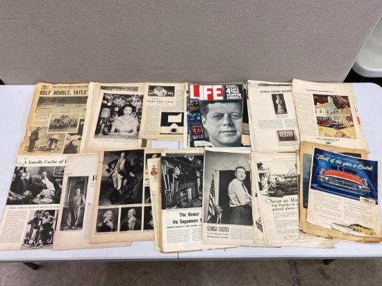 Grouping of Newspaper & Magazine Clippings