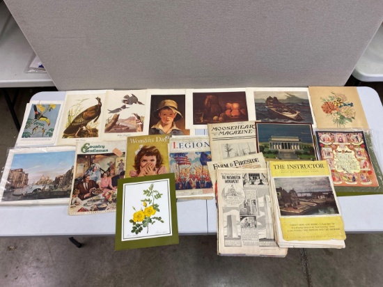 1940's Magazines and Assorted Artist Prints