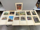 Several Colored Prints and Art Pictures