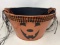 Metal Jack-O-Lantern Pail with Plaid Ribbon Accents