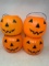 4 Orange Plastic Jack-O-Lantern Candy Buckets
