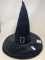 5 Black Fabric Witches' Hats with Buckle