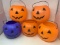 5 Plastic Jack-O-Lantern Candy Buckets