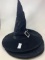 5 Black Fabric Witches' Hats with Buckle