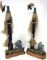 2 Wooden Spindle Witch Decorations