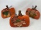 3 Stuffed Pumpkin Decorations