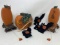 Wooden Pumpkin Pull Toys, Felt Black Cat Ornaments and Pumpkin Standing Decoration