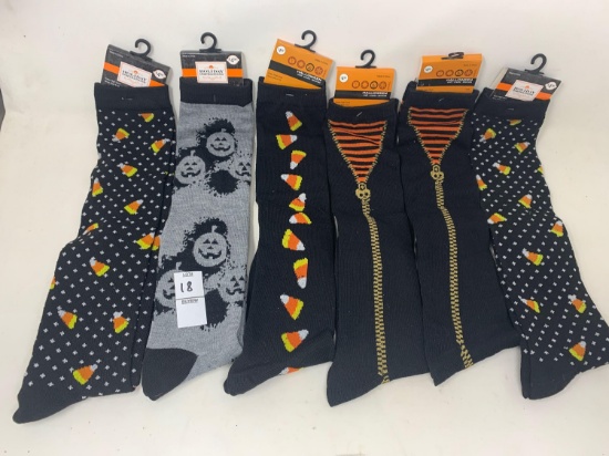 6 Pairs of Halloween Themed Socks
