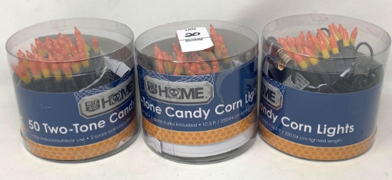 3 Containers of 50 Candy Corn Lights- Brand New