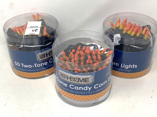 3 Containers of 50 Candy Corn Lights- Brand New