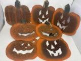 7 Metal Pumpkin Jack-O-Lantern Cut-Outs