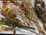 Grouping of Silk & Dried Fall Flowers, Berries, Grasses, Accents