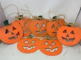 7 Wooden Jack-O-Lantern Cut-Outs