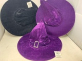 3 Fabric Witch Hats- New with Tags